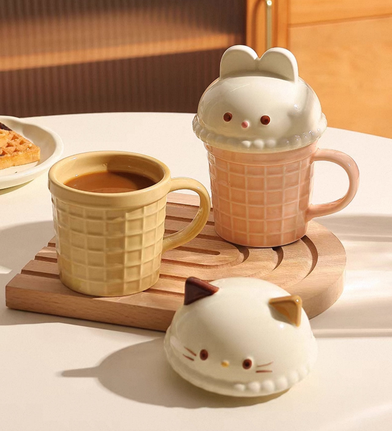 Bunny Ice Cream Cone Ceramic Mug