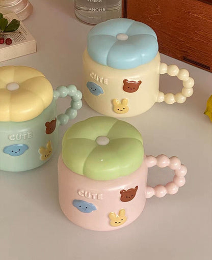 Animal Ceramic Mug with Twist Lid