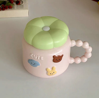 Animal Ceramic Mug with Twist Lid