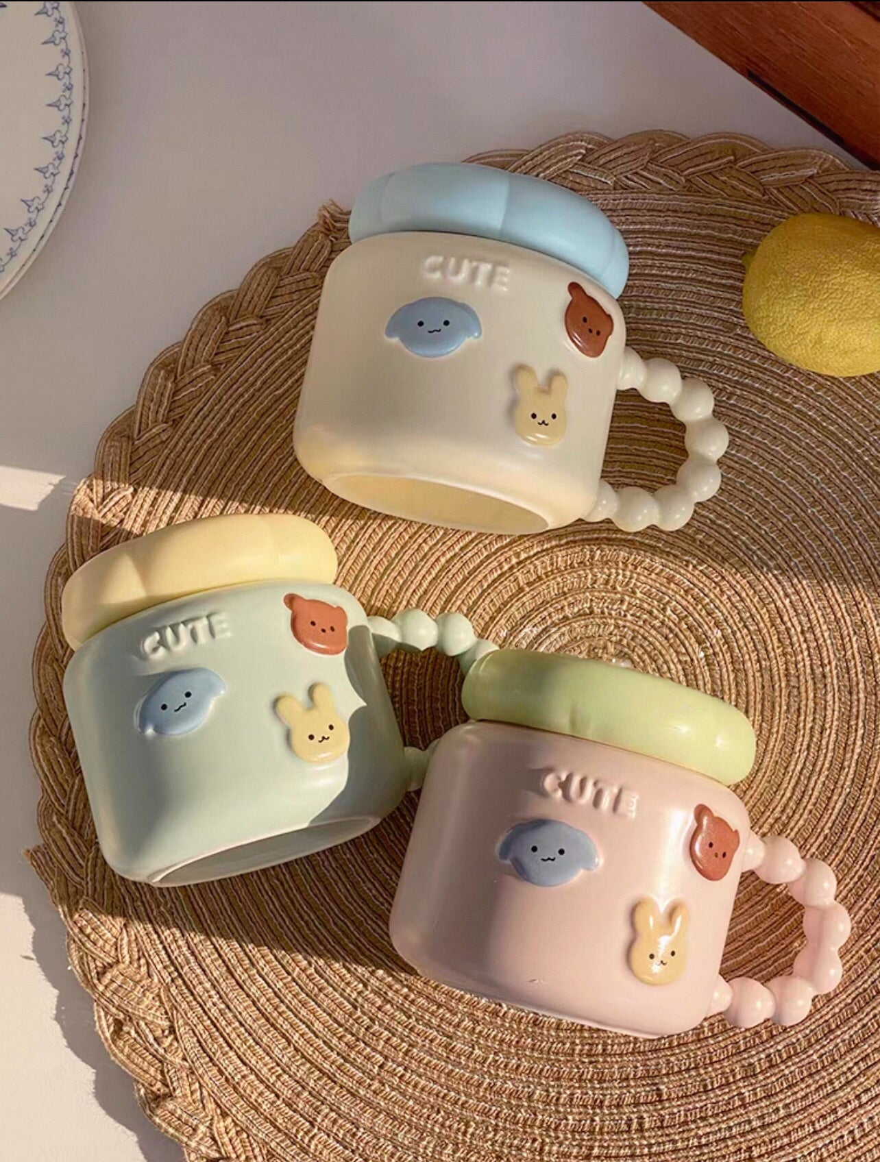 Animal Ceramic Mug with Twist Lid