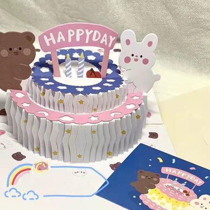 Bunny & Bear 3D Birthday Card Set