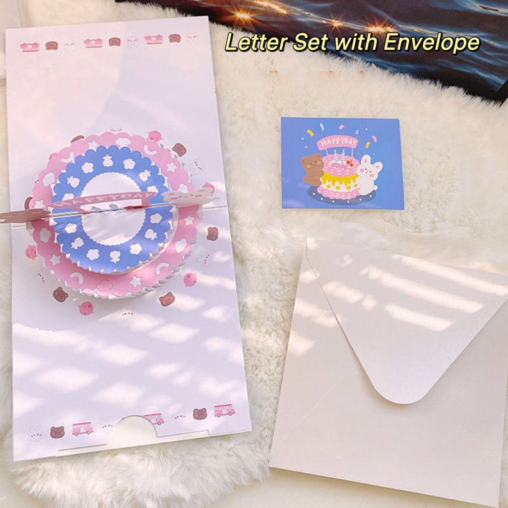 Bunny & Bear 3D Birthday Card Set