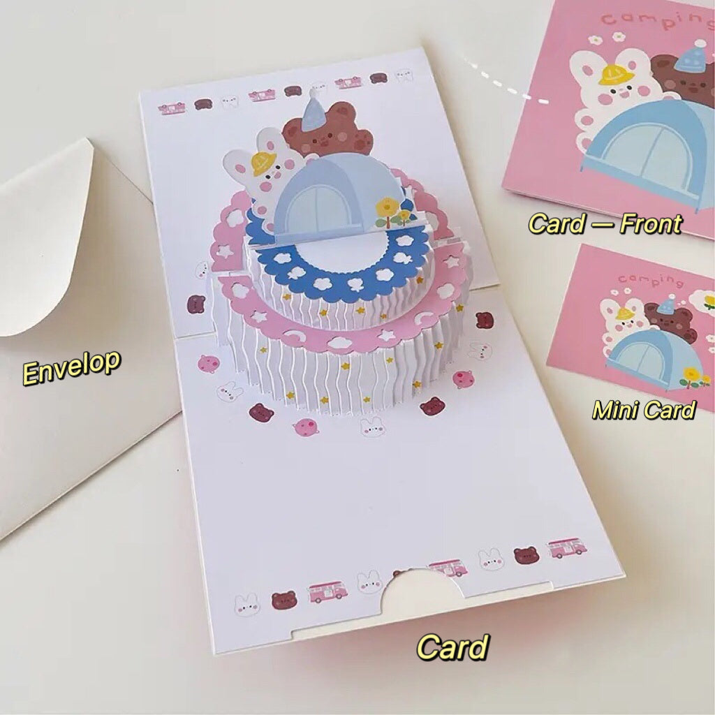 Bunny & Bear 3D Birthday Card Set