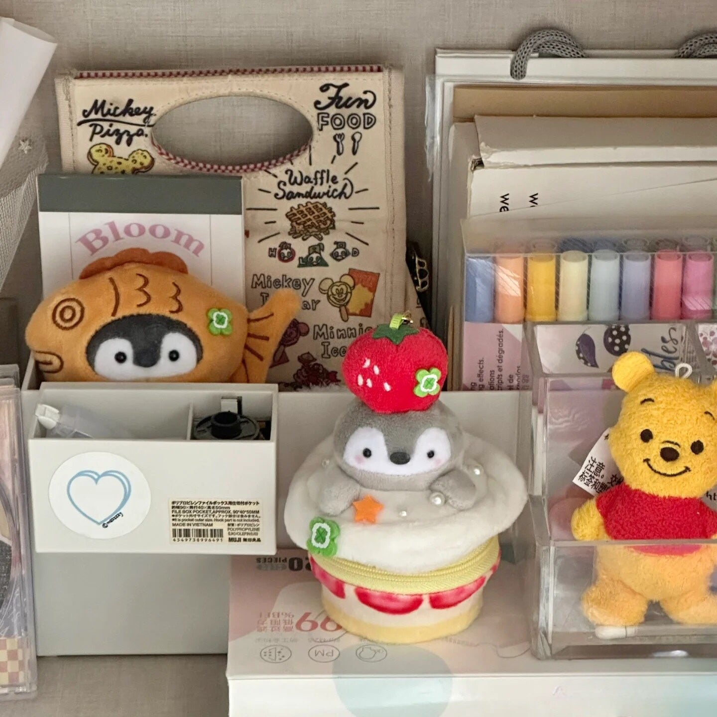 Strawberry Cake Penguin Plush Keychain Pouch