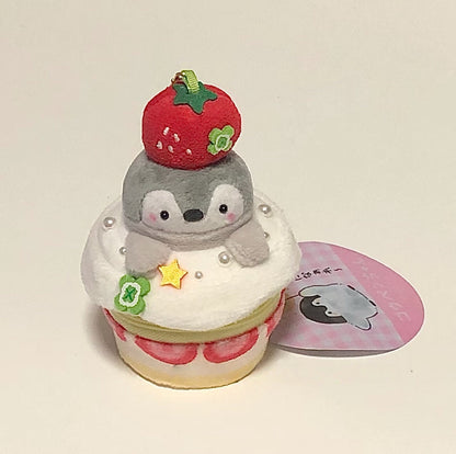 Strawberry Cake Penguin Plush Keychain Pouch