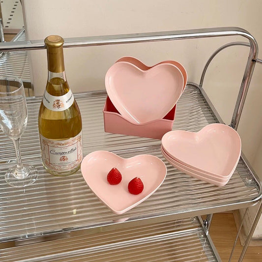 Pink Heart Cake Serving Plate / Bone Dish