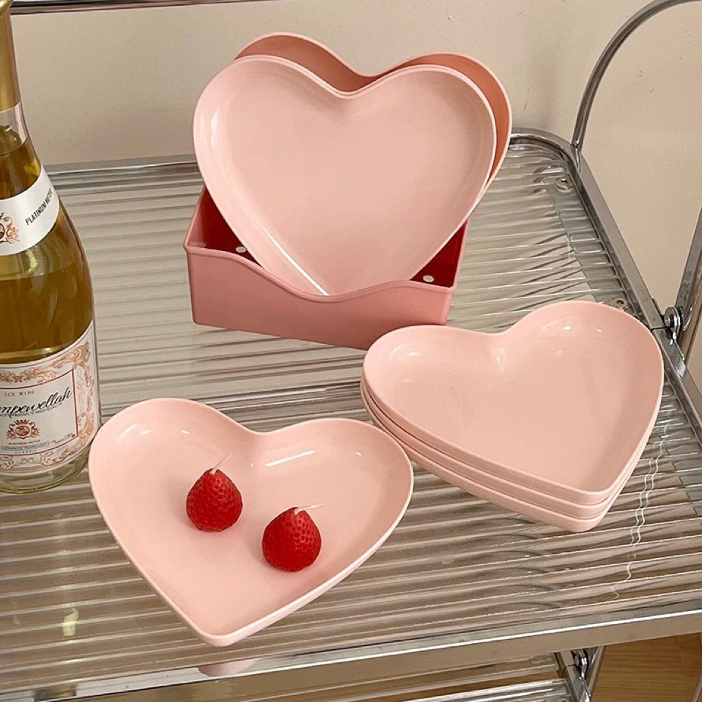 Pink Heart Cake Serving Plate / Bone Dish