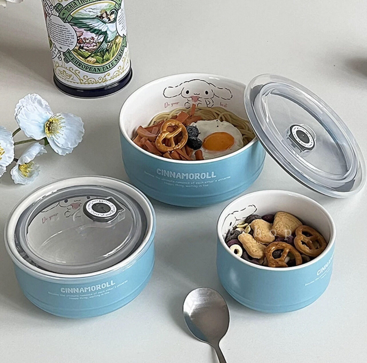 Cinnamoroll Ceramic Salad Bowl with Lid