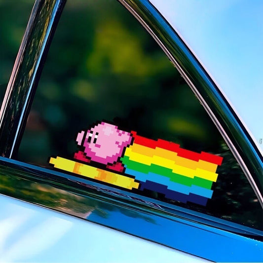 Pixel Rainbow Car Sticker