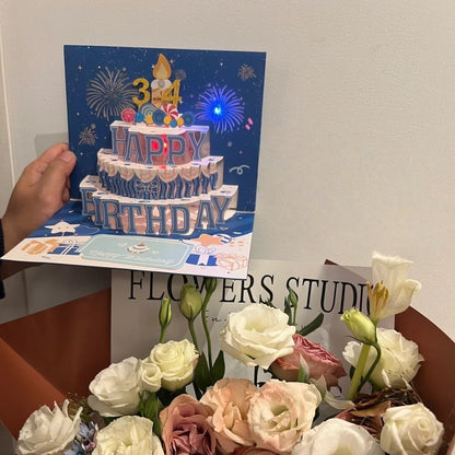 Unique 3D Pop-Up Birthday Card with Lights & Music