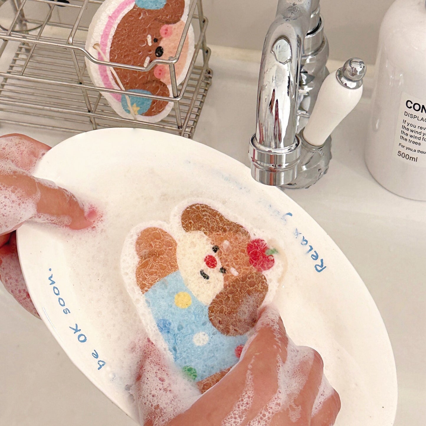 Cartoon Wood Pulp Sponge Wipe