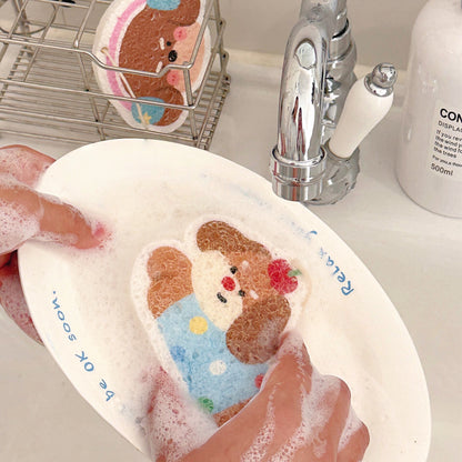 Cartoon Wood Pulp Sponge Wipe