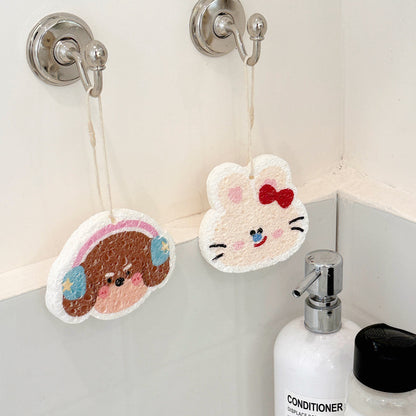 Cartoon Wood Pulp Sponge Wipe