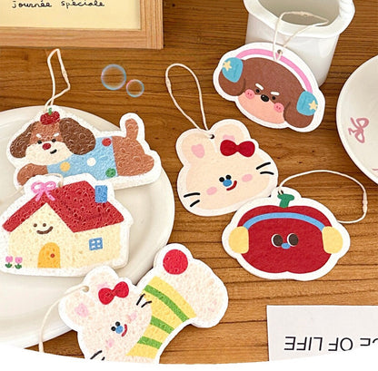 Cartoon Wood Pulp Sponge Wipe