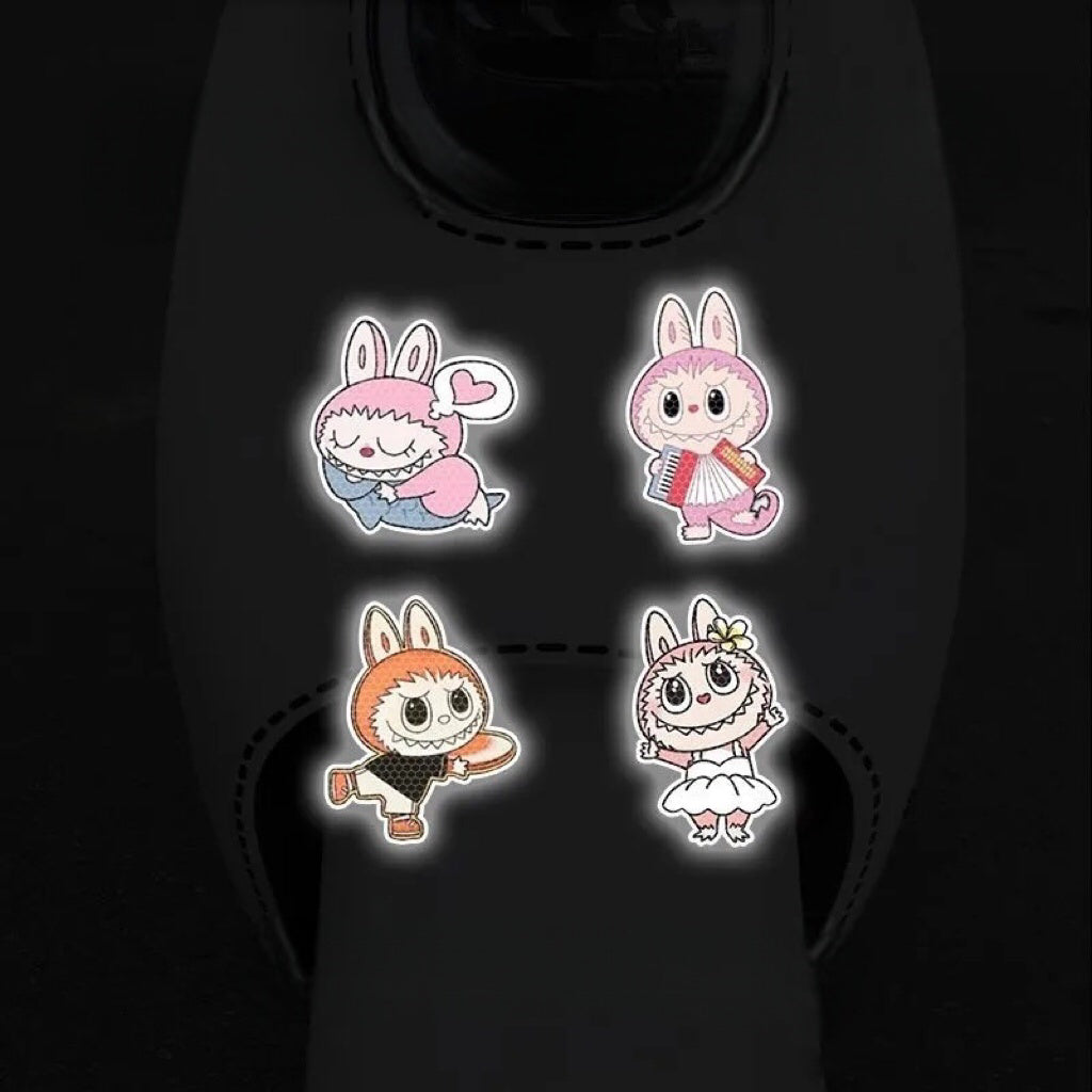Labubu Reflective Car Sticker Set (8-Pack) -- 7
