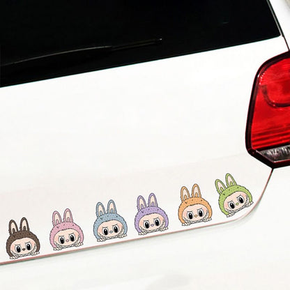 Labubu Reflective Car Sticker Set (6-Pack) -- 8