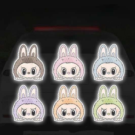 Labubu Reflective Car Sticker Set (6-Pack) -- 8