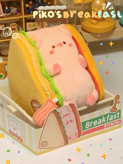 Piggy Sandwich Plush Bag