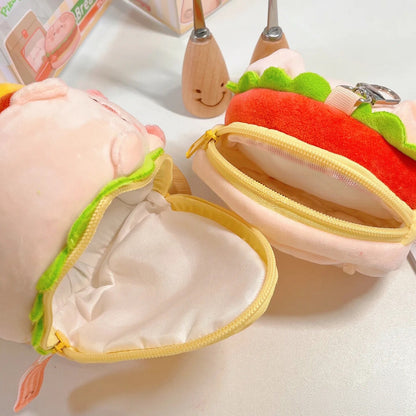 Piggy Sandwich Plush Bag