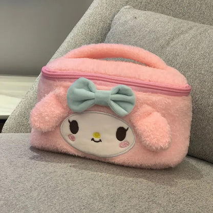 My Melody & Cinnamoroll Plush Cosmetic Bag