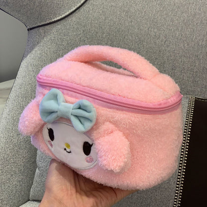 My Melody & Cinnamoroll Plush Cosmetic Bag