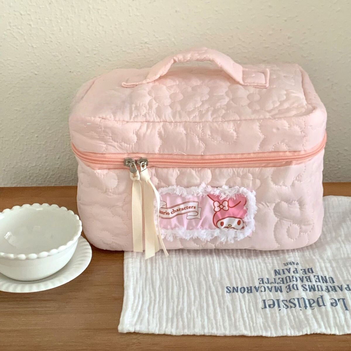 Quilted Cotton Cosmetic Bag
