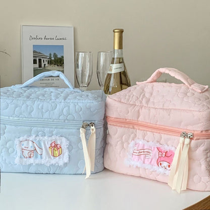 Quilted Cotton Cosmetic Bag