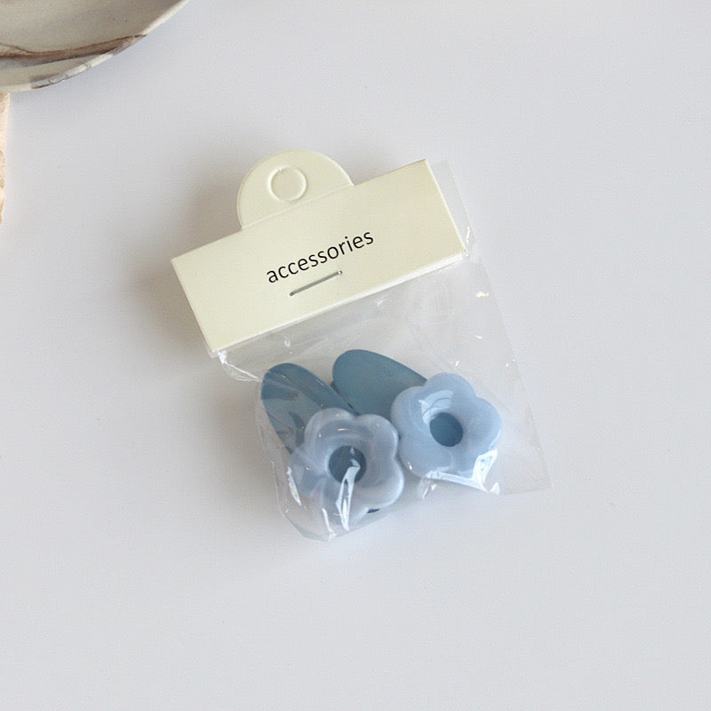 Candy-Colored Flower Hair Clips (Set of 2)
