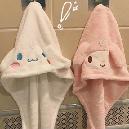 Melody & Cinnamoroll Hair Drying Towel Cap