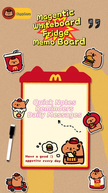 McStyle Capybara Magnetic Whiteboard Fridge Memo Board