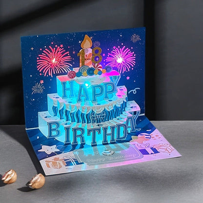 Unique 3D Pop-Up Birthday Card with Lights & Music