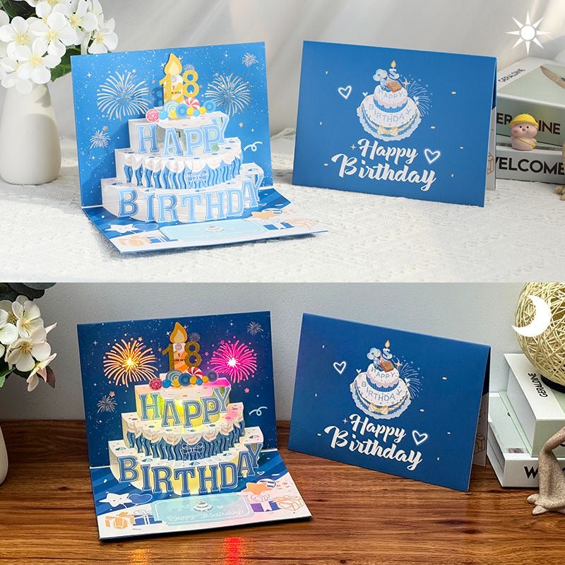 Unique 3D Pop-Up Birthday Card with Lights & Music