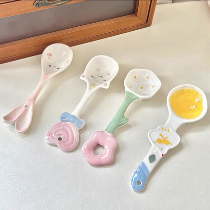 Rabbit & Unicorn Ceramic Spoon