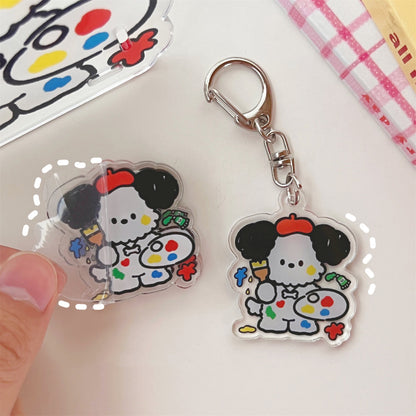 Artist Puppy Acrylic Stationery — Transparent Pen Holder / PP Folder / Keychain