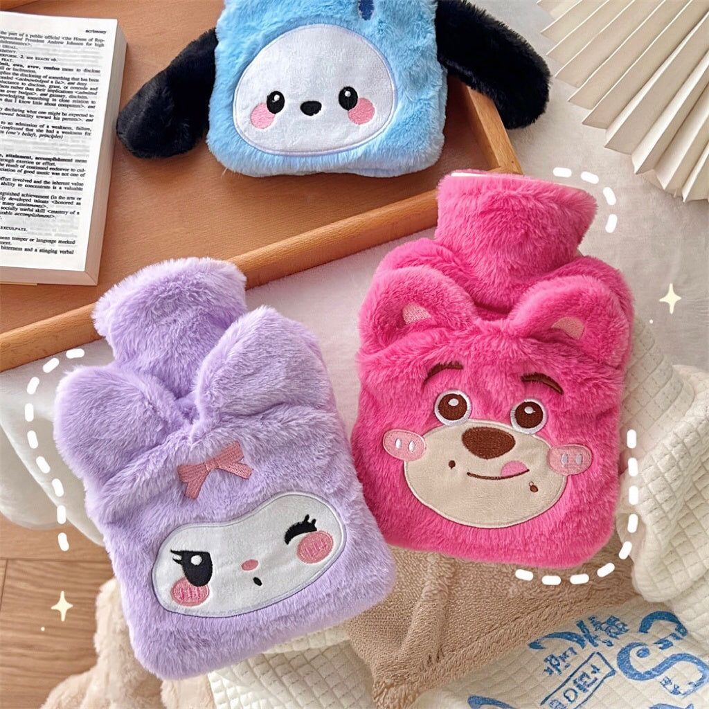 Cartoon Hot Water Bottle — Hand-Warming Front Pocket