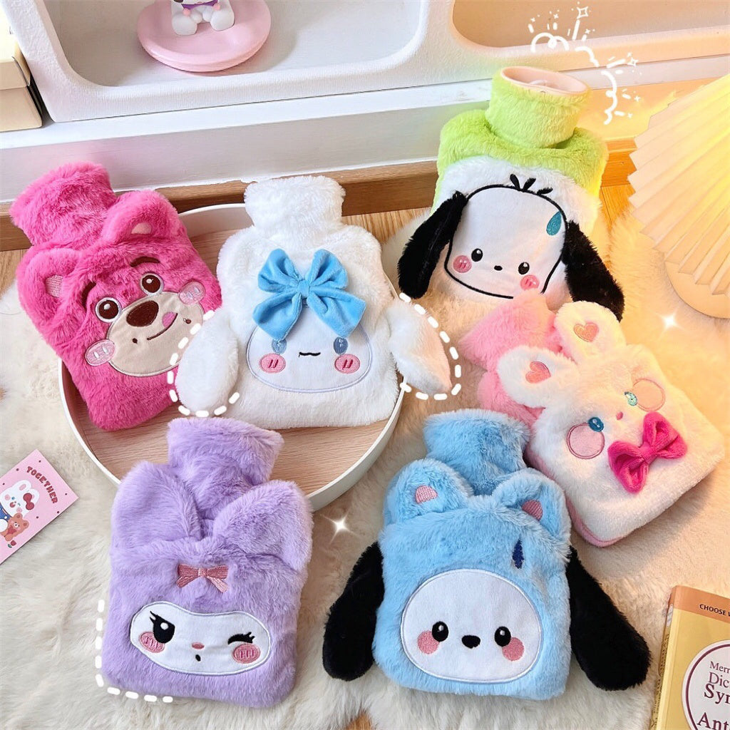 Cartoon Hot Water Bottle — Hand-Warming Front Pocket