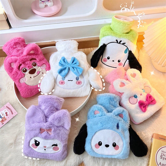 Cartoon Hot Water Bottle — Hand-Warming Front Pocket