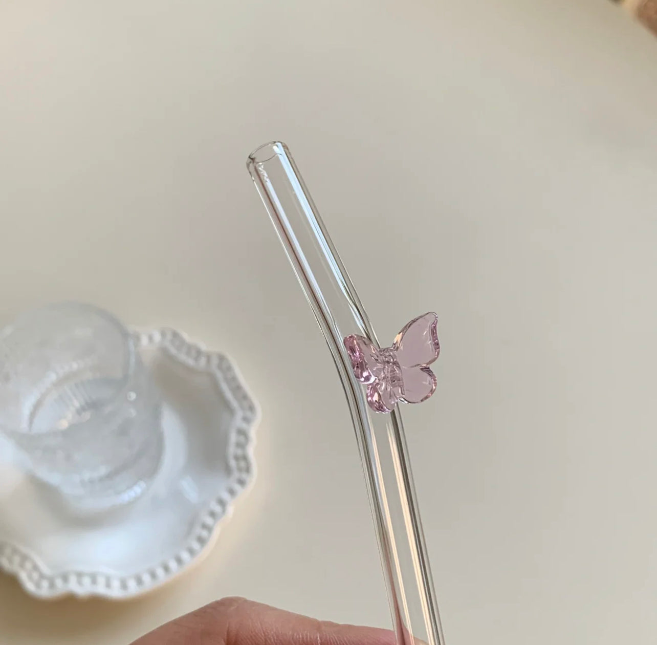 Butterfly Glass Straw