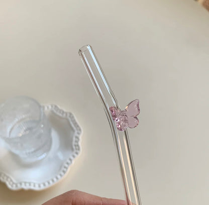 Butterfly Glass Straw