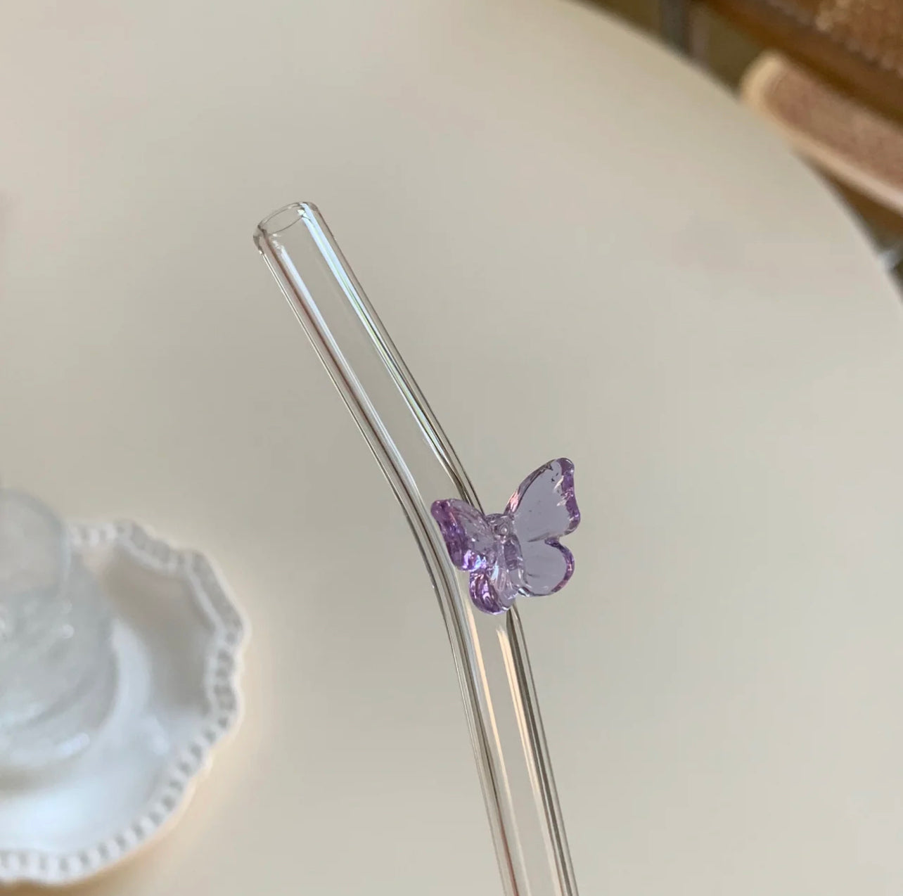 Butterfly Glass Straw