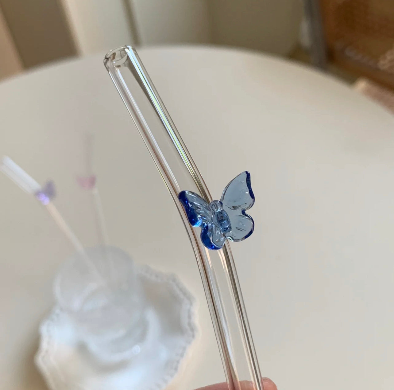 Butterfly Glass Straw