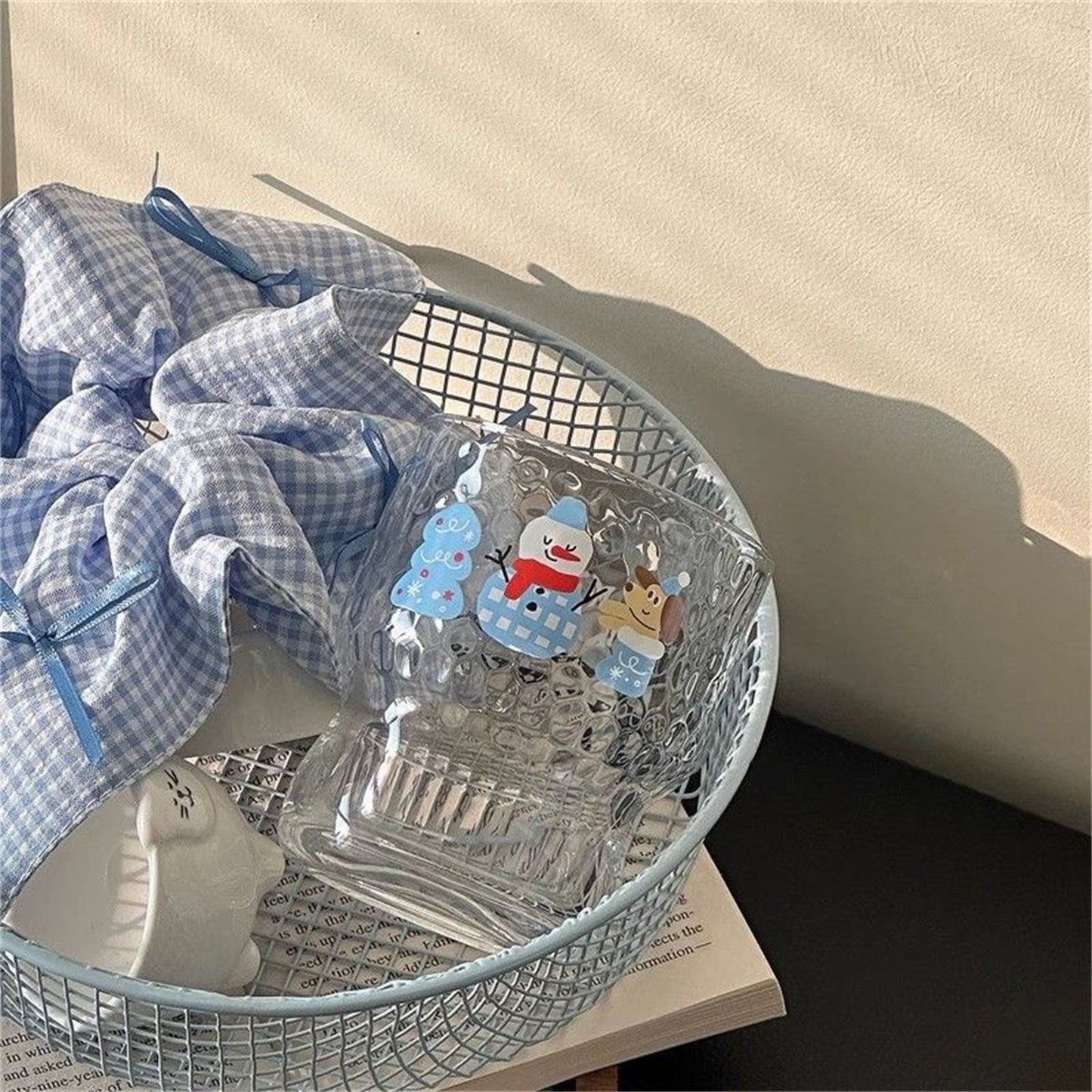 Snowman Frosted Glass Cup — Blue Winter Design ❄️☃️