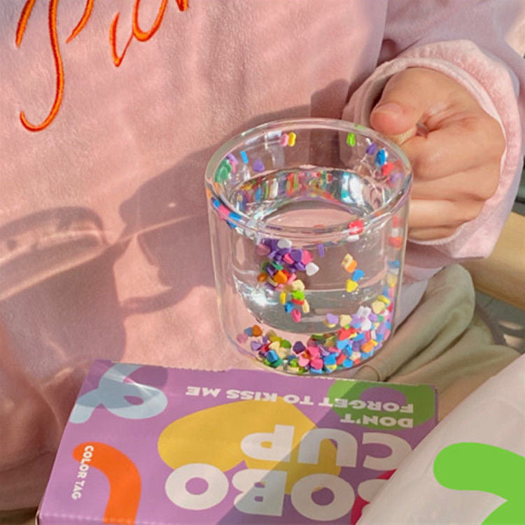 Flowing Heart Double-Layer Glass Cup