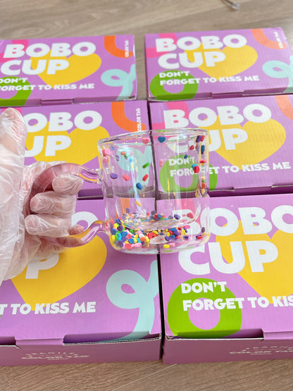 Flowing Heart Double-Layer Glass Cup