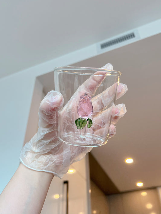 3D Rose Heat-Resistant Glass Cup