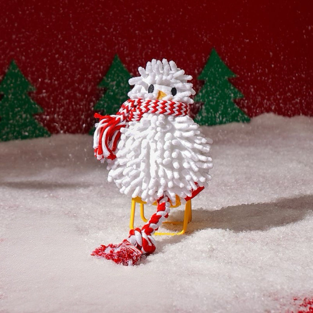 Fluffy Snowman Rope Pet Toy ⛄️ — For Cats & Puppies